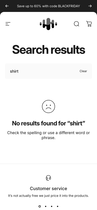 Search → panel opened — Navi+ on the Concept Shopify theme