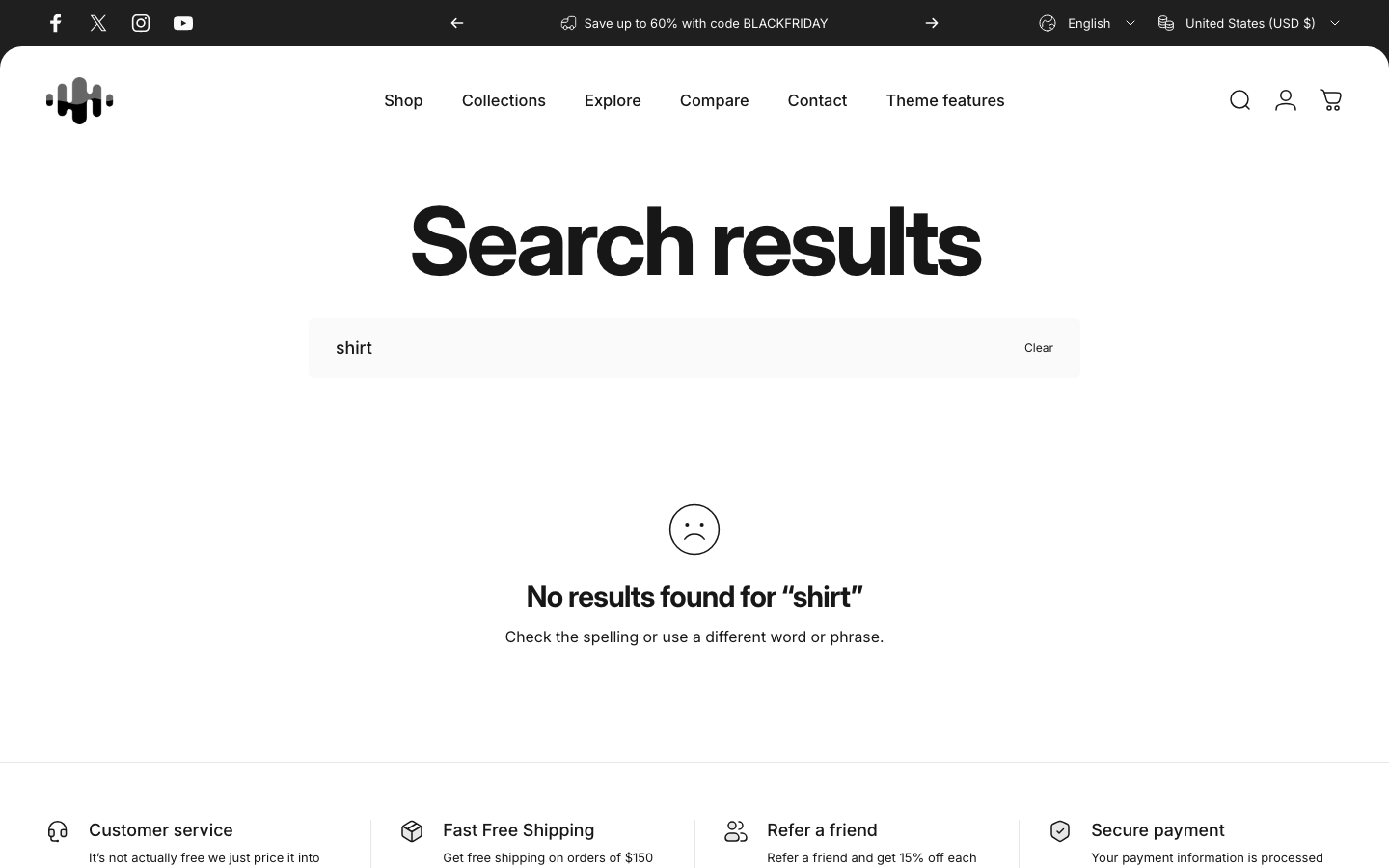 Search → panel opened — Navi+ on the Concept Shopify theme