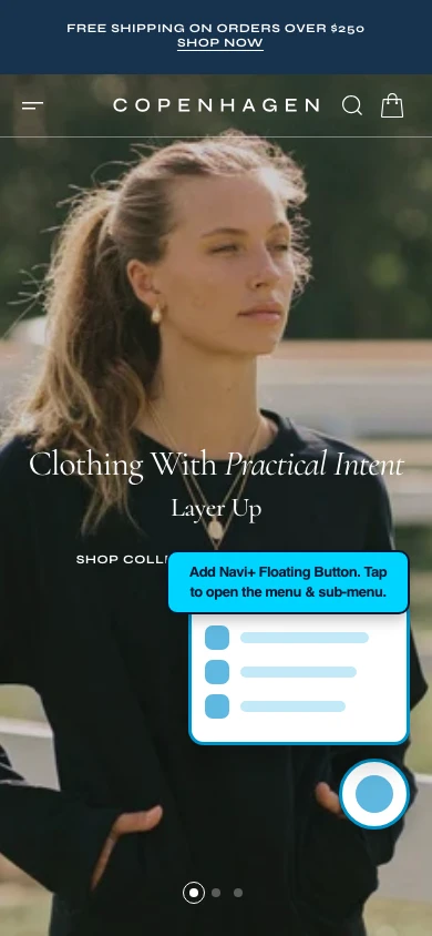 Navi+ FAB on the Copenhagen Shopify theme