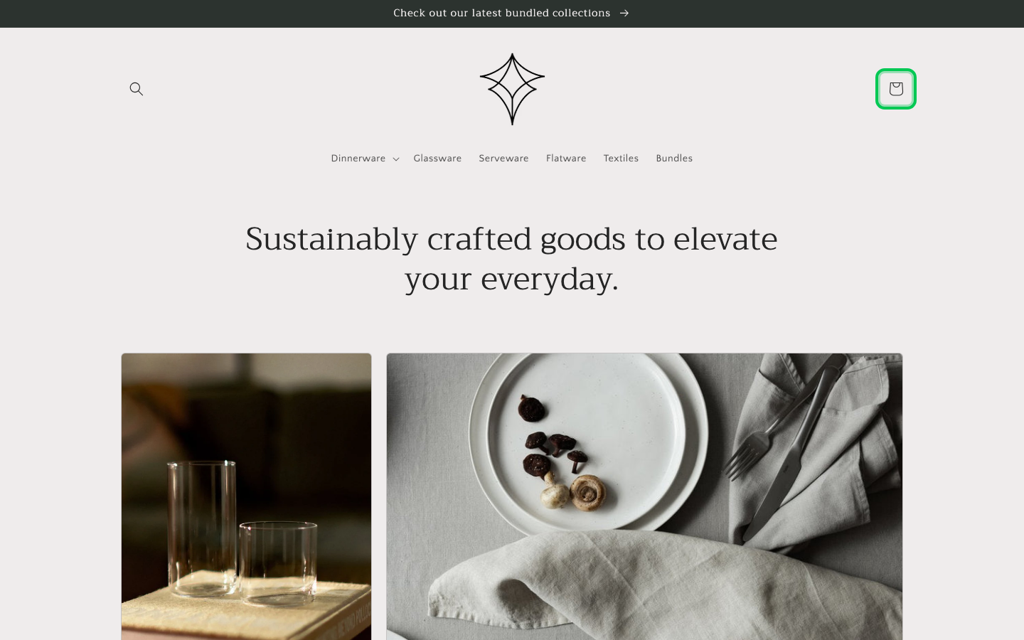 Cart → panel opened — Navi+ on the Craft Shopify theme