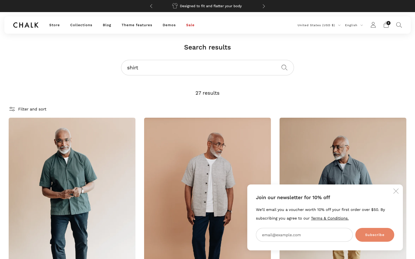 Search → panel opened — Navi+ on the Creative Shopify theme Search → panel opened — Navi+ on the Creative Shopify theme