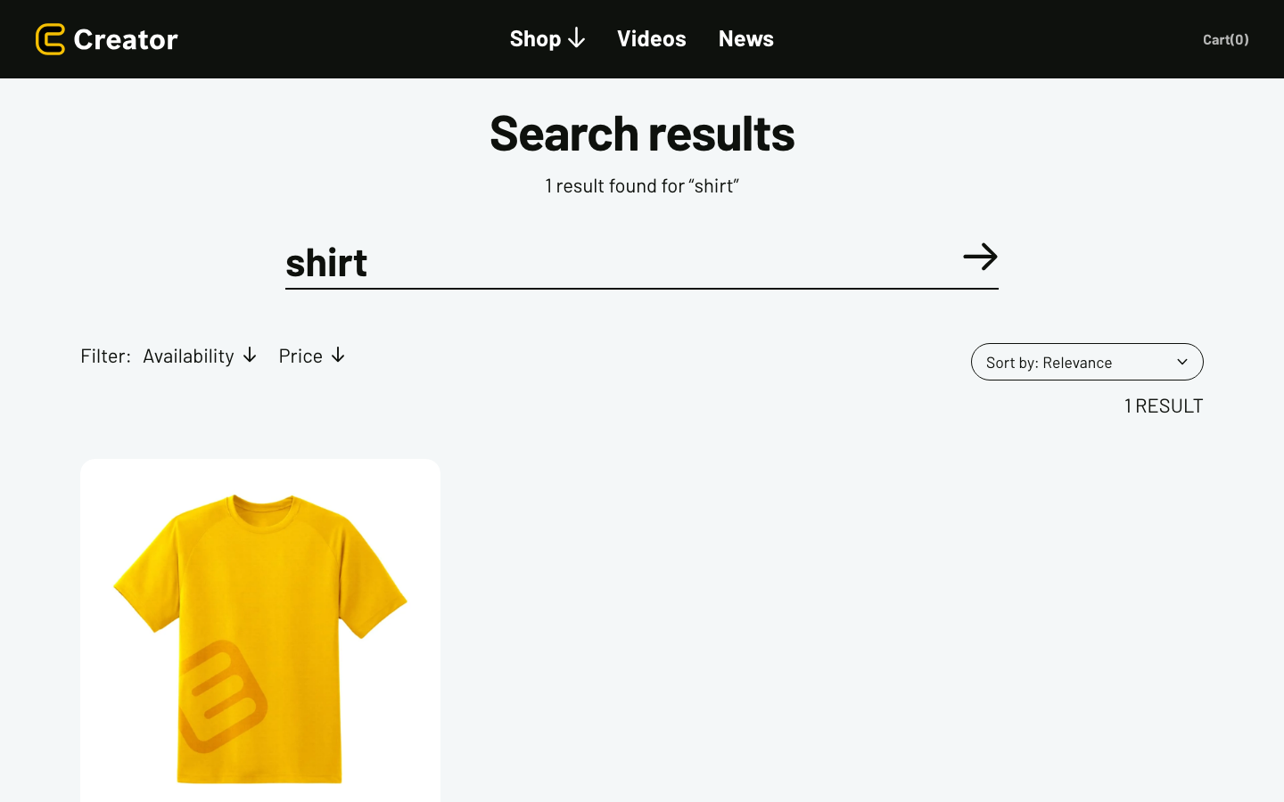 Search → panel opened — Navi+ on the Creator Shopify theme Search → panel opened — Navi+ on the Creator Shopify theme