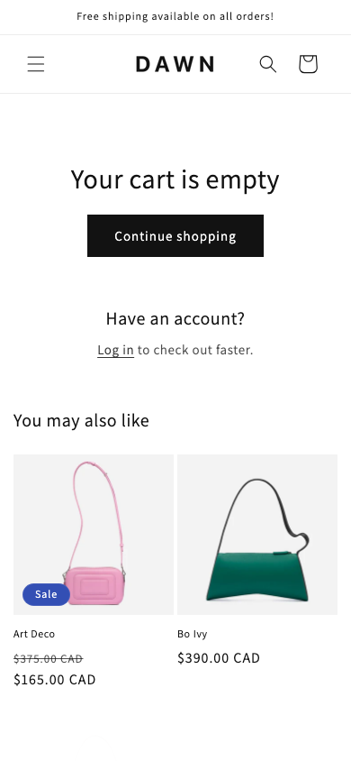 Cart → panel opened — Navi+ on the Dawn Shopify theme Cart → panel opened — Navi+ on the Dawn Shopify theme