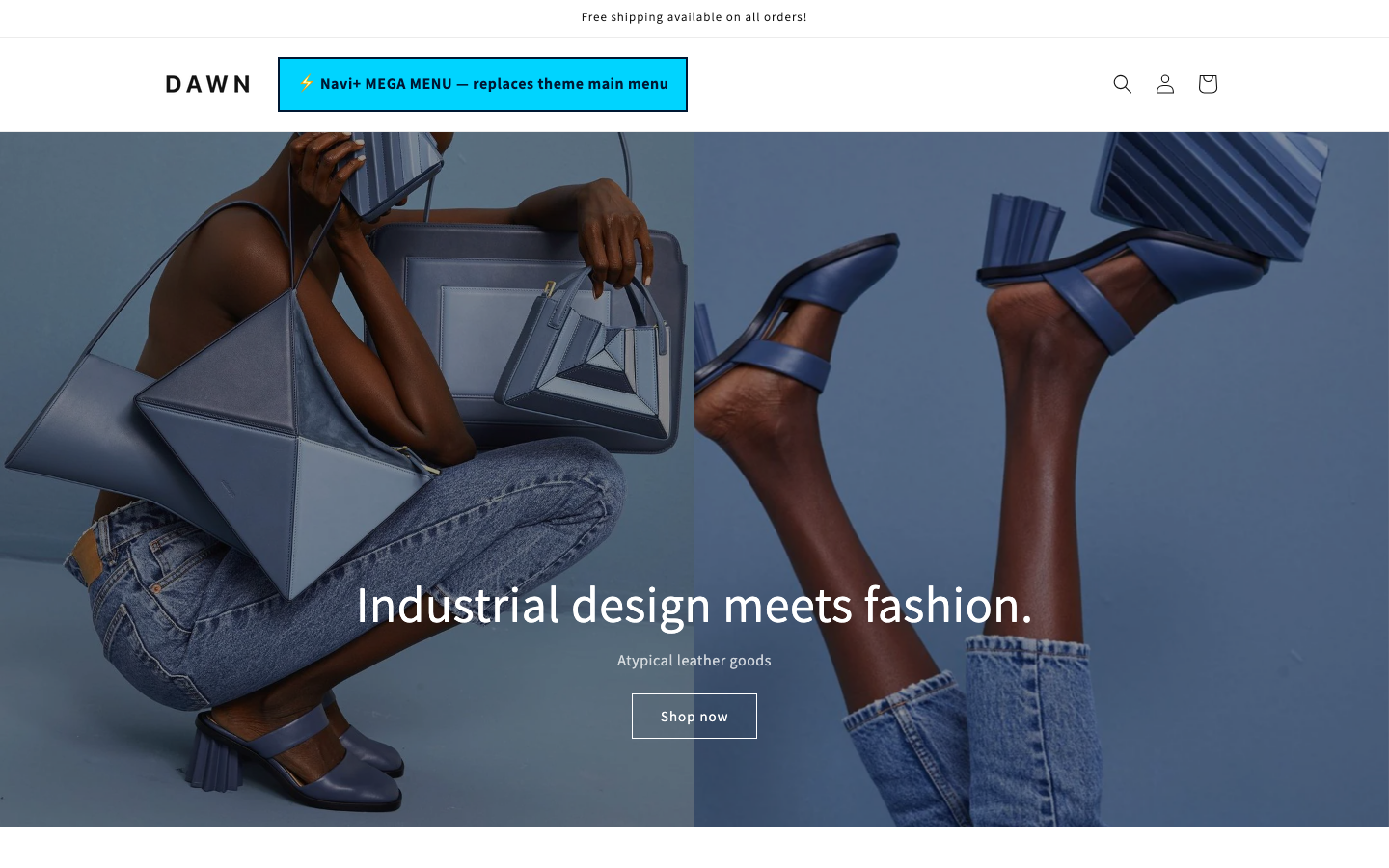 Replace main menu — Navi+ on the Dawn Shopify theme Replace main menu — Navi+ on the Dawn Shopify theme