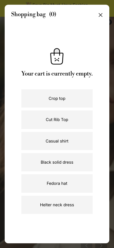 Cart → panel opened — Navi+ on the Desert Shopify theme