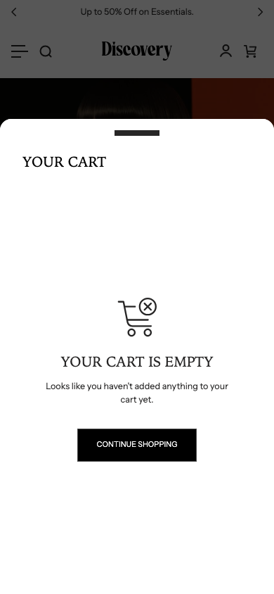 Cart → panel opened — Navi+ on the Discovery Shopify theme Cart → panel opened — Navi+ on the Discovery Shopify theme