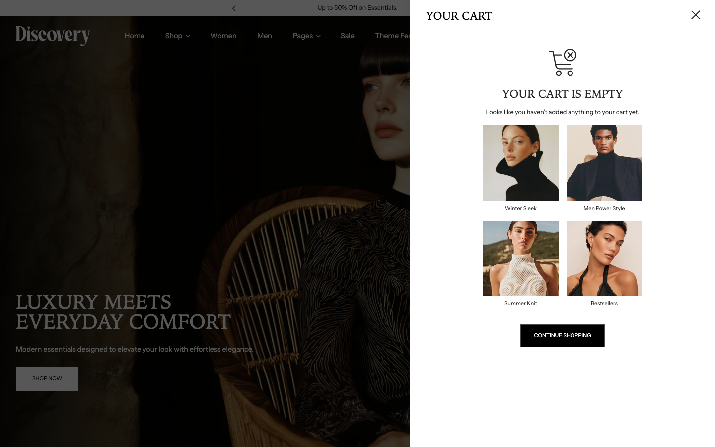 Cart → panel opened — Navi+ on the Discovery Shopify theme Cart → panel opened — Navi+ on the Discovery Shopify theme
