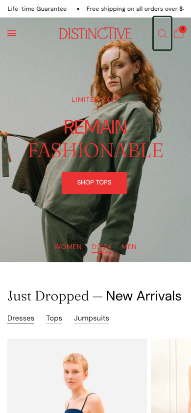 Search → panel opened — Navi+ on the Distinctive Shopify theme Search → panel opened — Navi+ on the Distinctive Shopify theme