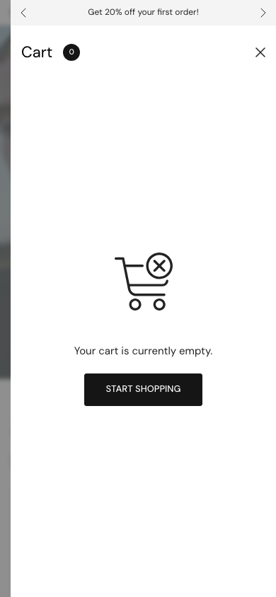 Cart → panel opened — Navi+ on the Distinctive Shopify theme Cart → panel opened — Navi+ on the Distinctive Shopify theme