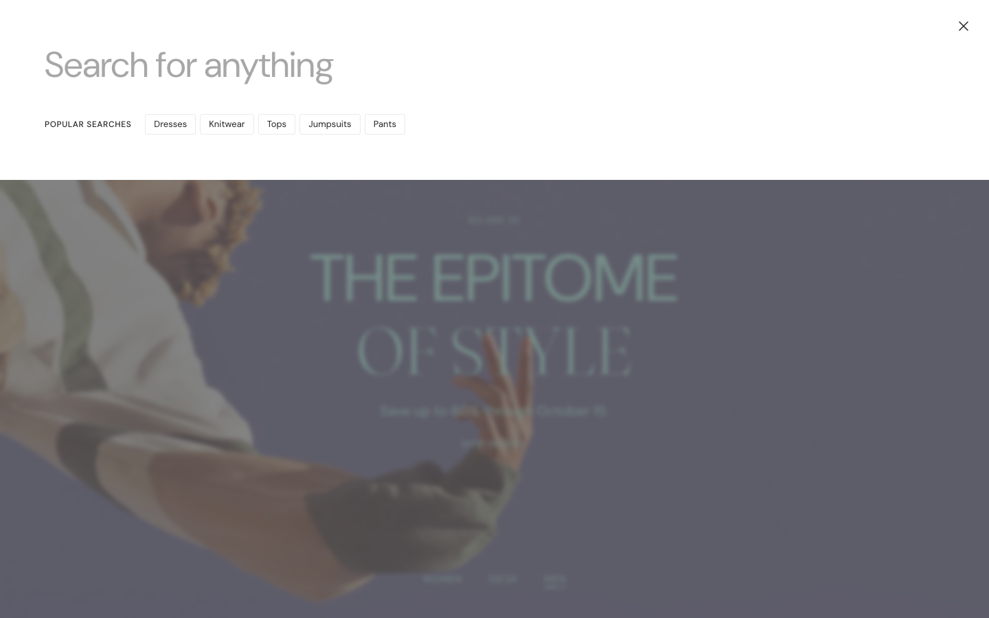 Search → panel opened — Navi+ on the Distinctive Shopify theme Search → panel opened — Navi+ on the Distinctive Shopify theme