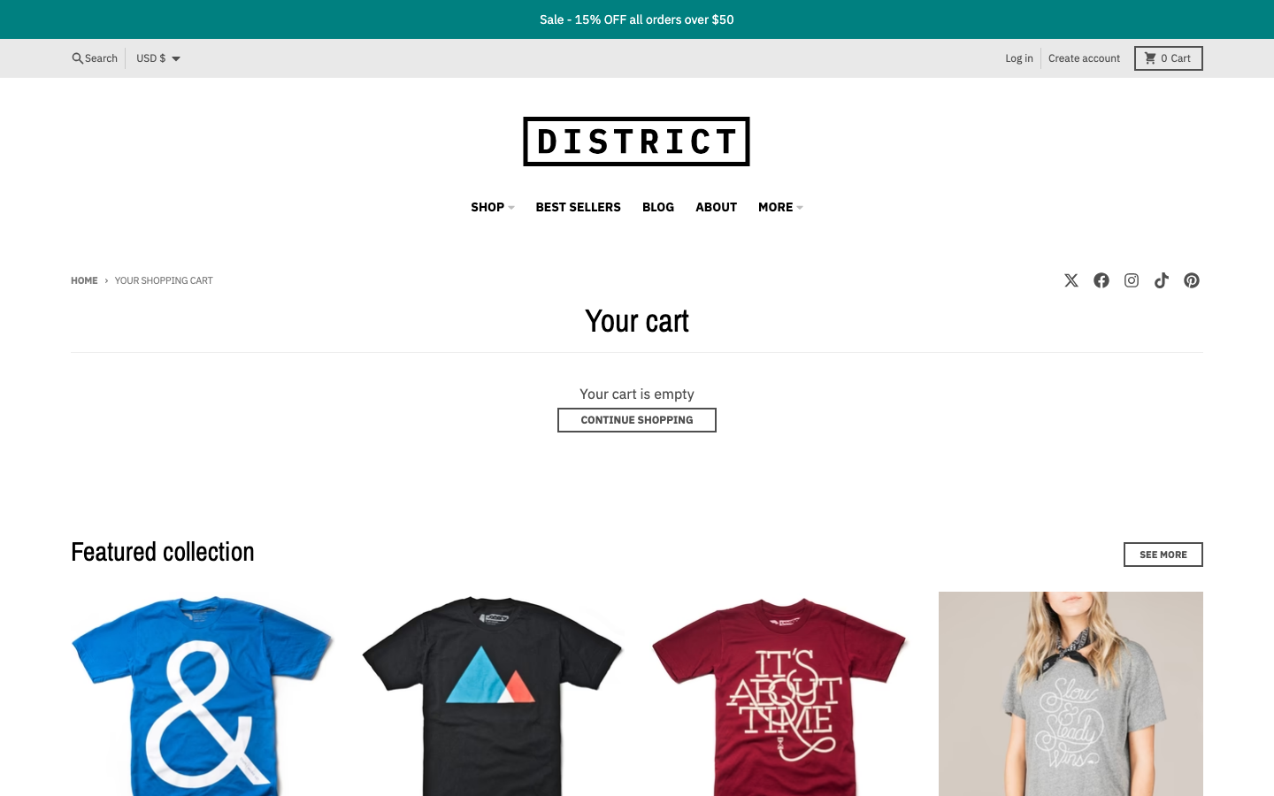 Cart → panel opened — Navi+ on the District Shopify theme