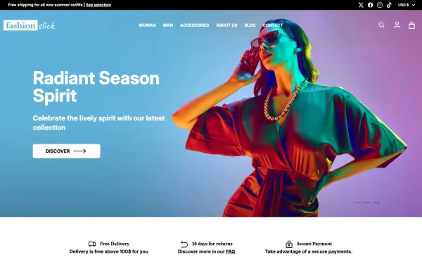 Full-page desktop screenshot of Shopify Divine theme demo store