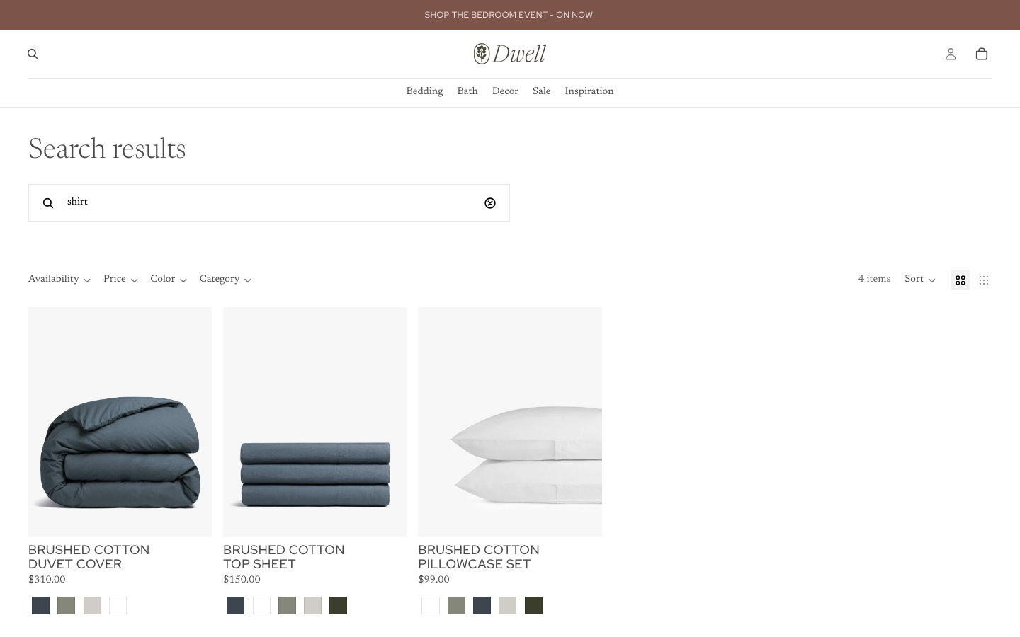 Search → panel opened — Navi+ on the Dwell Shopify theme Search → panel opened — Navi+ on the Dwell Shopify theme