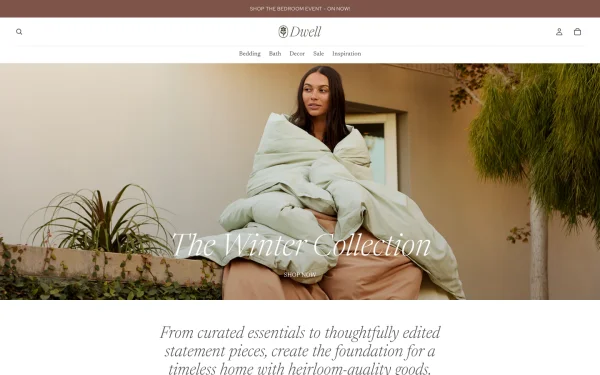 Full-page desktop screenshot of Shopify Dwell theme demo store