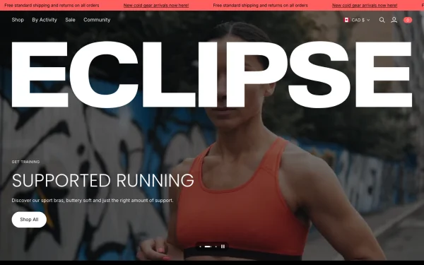 Full-page desktop screenshot of Shopify Eclipse theme demo store