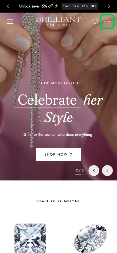 Cart → panel opened — Navi+ on the Edge Shopify theme