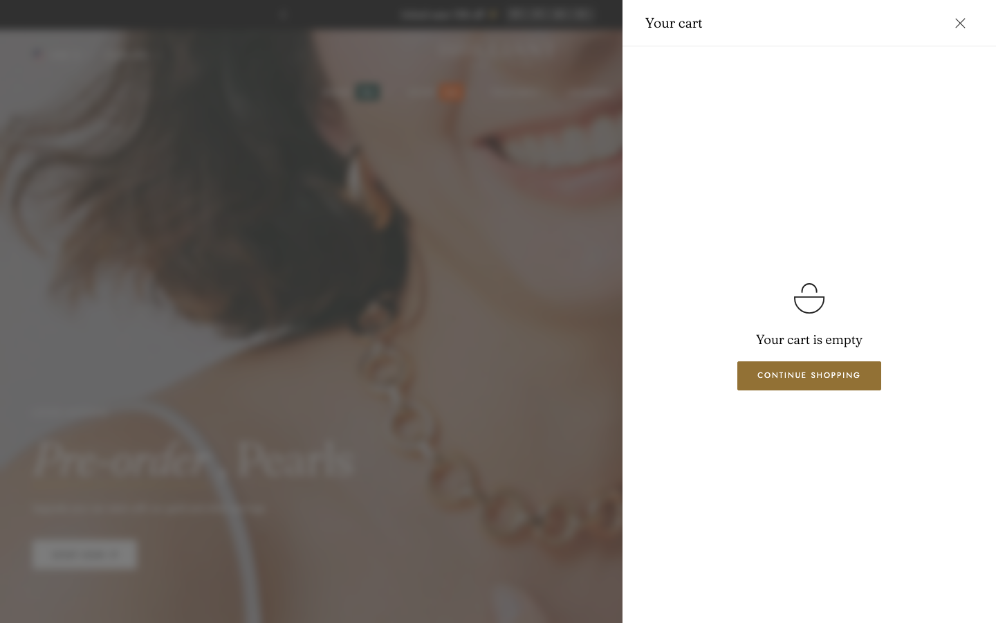 Cart → panel opened — Navi+ on the Edge Shopify theme