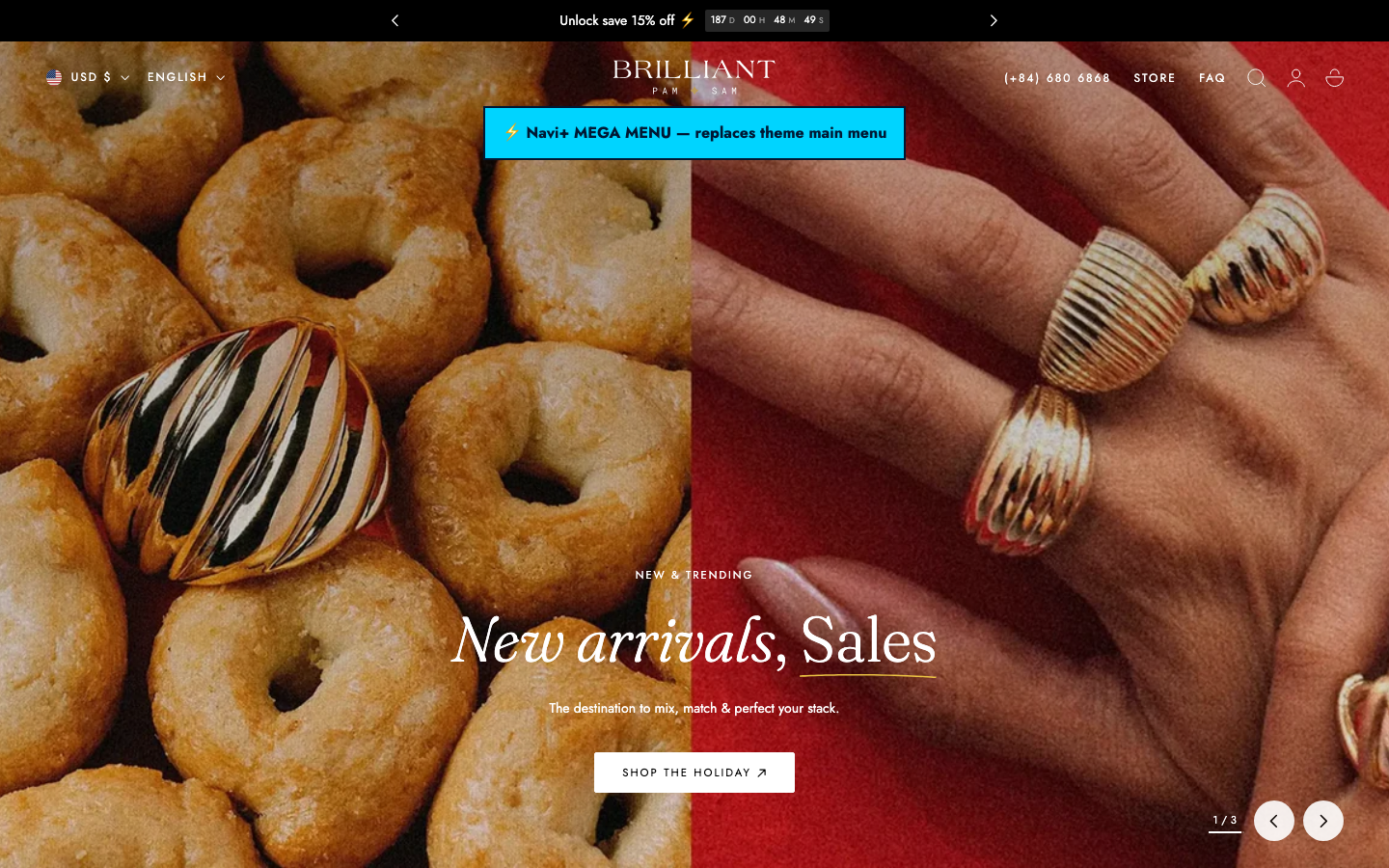 Replace main menu — Navi+ on the Edge Shopify theme