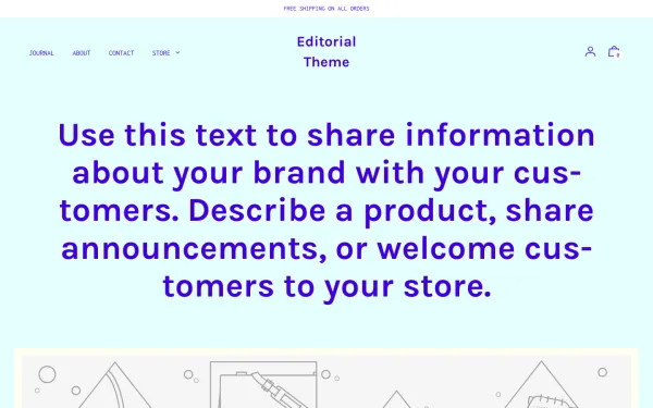 Navi+ menus on the Editorial Shopify theme — desktop preview