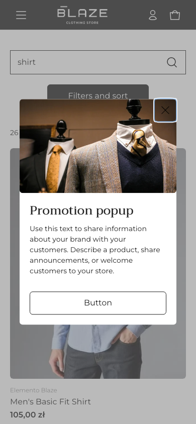 Search → panel opened — Navi+ on the Elemento Shopify theme Search → panel opened — Navi+ on the Elemento Shopify theme