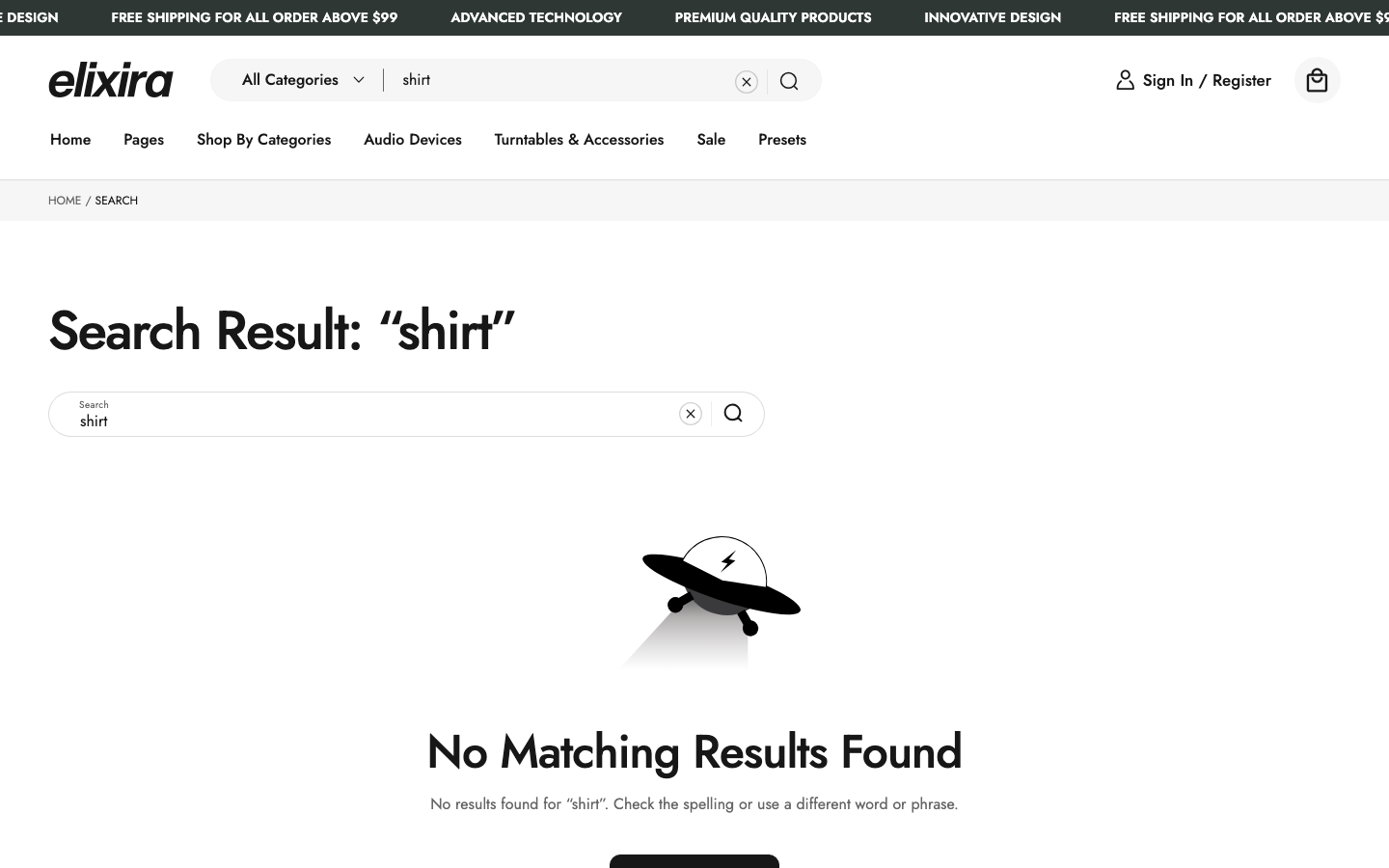 Search → panel opened — Navi+ on the Elixira Shopify theme Search → panel opened — Navi+ on the Elixira Shopify theme