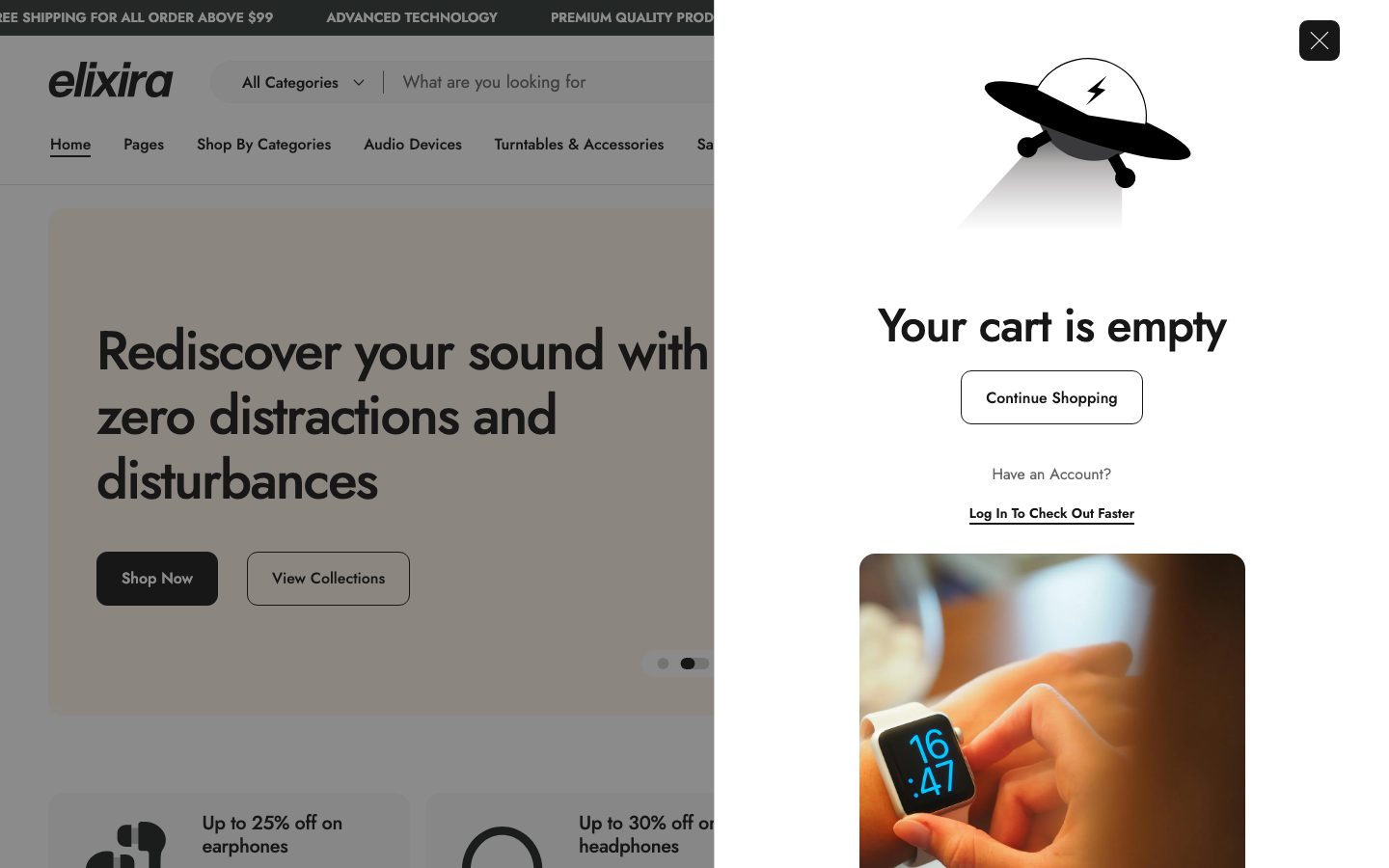 Cart → panel opened — Navi+ on the Elixira Shopify theme Cart → panel opened — Navi+ on the Elixira Shopify theme