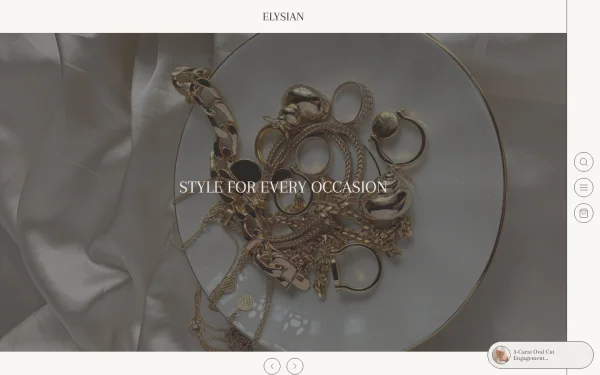 Full-page desktop screenshot of Shopify Elysian theme demo store