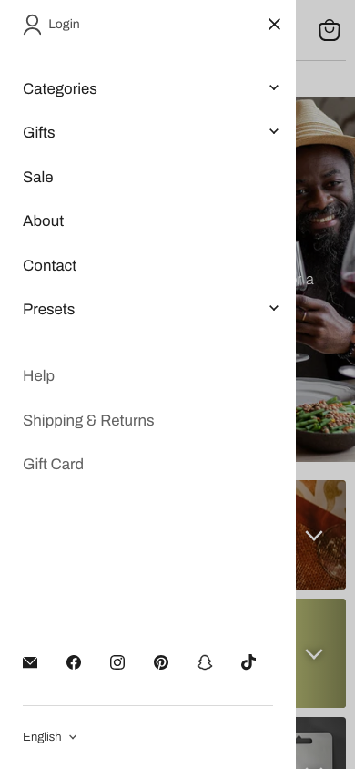 Hamburger → panel opened — Navi+ on the Empire Shopify theme Hamburger → panel opened — Navi+ on the Empire Shopify theme