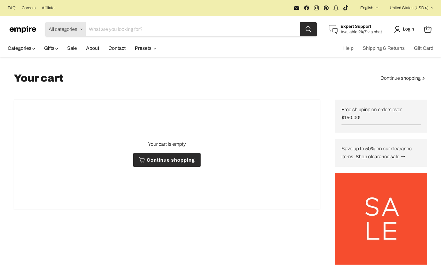 Cart → panel opened — Navi+ on the Empire Shopify theme Cart → panel opened — Navi+ on the Empire Shopify theme
