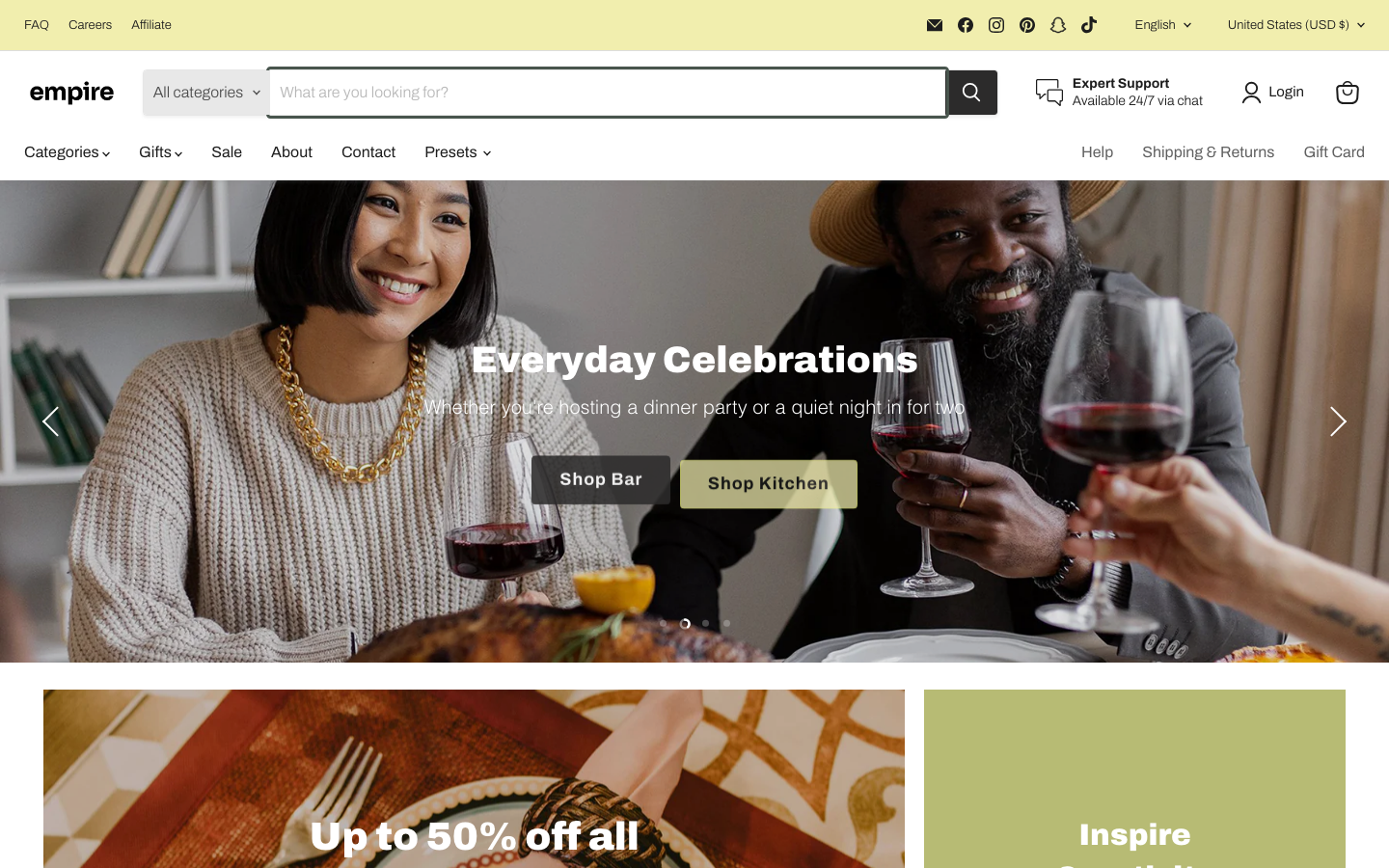 Search → panel opened — Navi+ on the Empire Shopify theme Search → panel opened — Navi+ on the Empire Shopify theme
