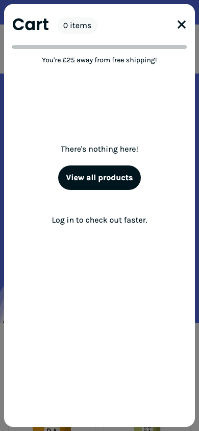 Cart → panel opened — Navi+ on the Emporium Shopify theme