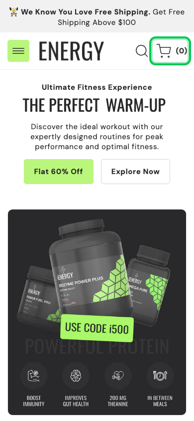 Cart → panel opened — Navi+ on the Energy Shopify theme Cart → panel opened — Navi+ on the Energy Shopify theme