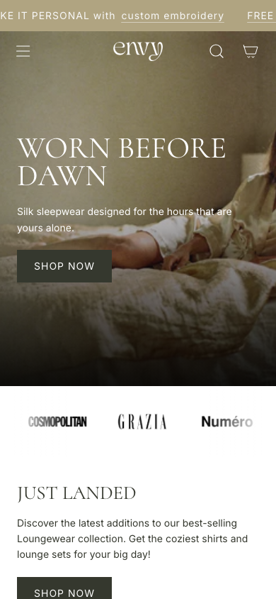 Cart → panel opened — Navi+ on the Envy Shopify theme