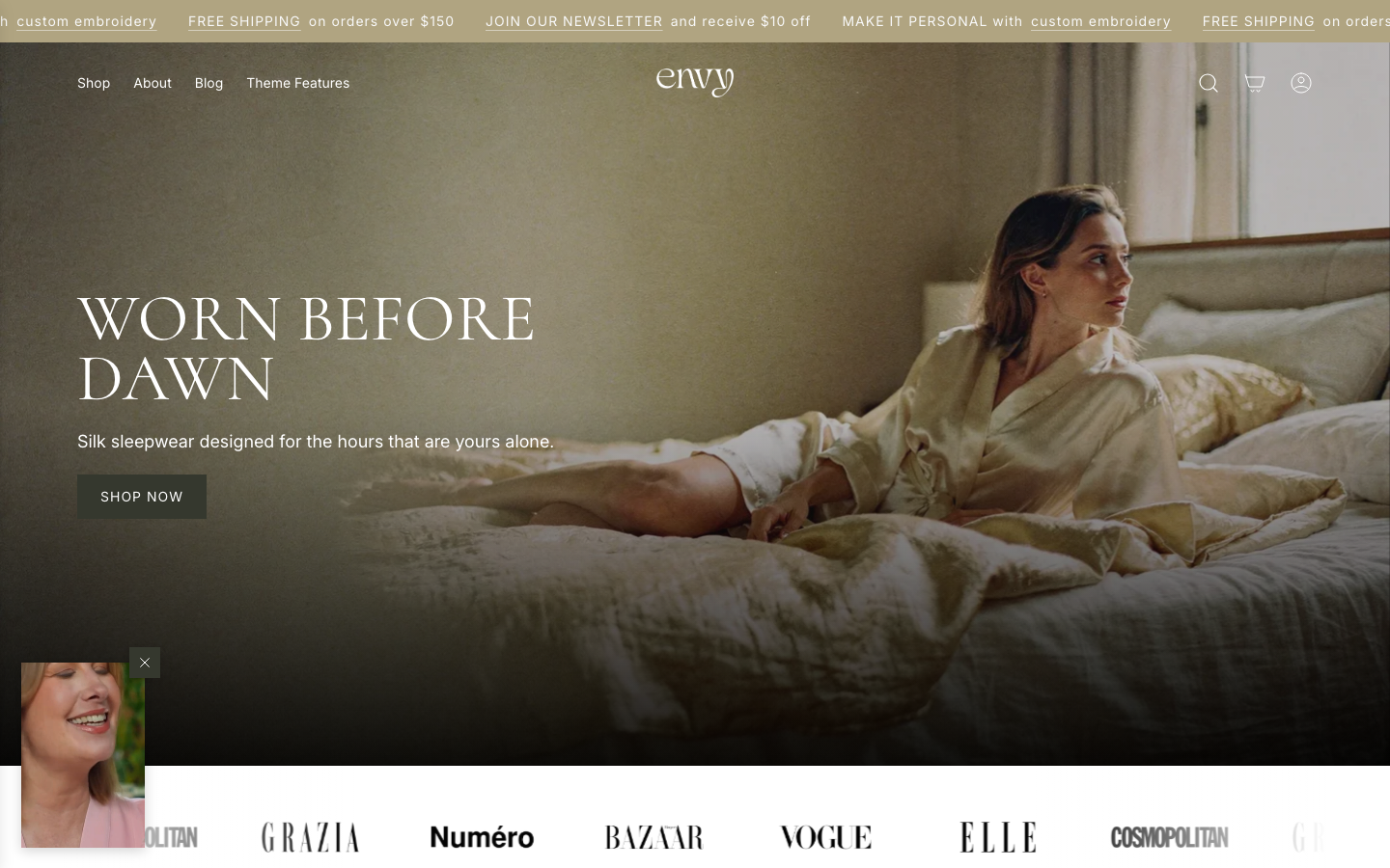 Search → panel opened — Navi+ on the Envy Shopify theme