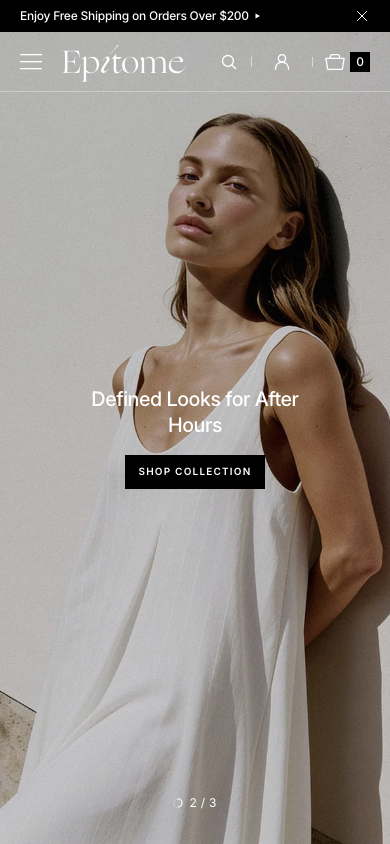 Hamburger → panel opened — Navi+ on the Epitome Shopify theme Hamburger → panel opened — Navi+ on the Epitome Shopify theme