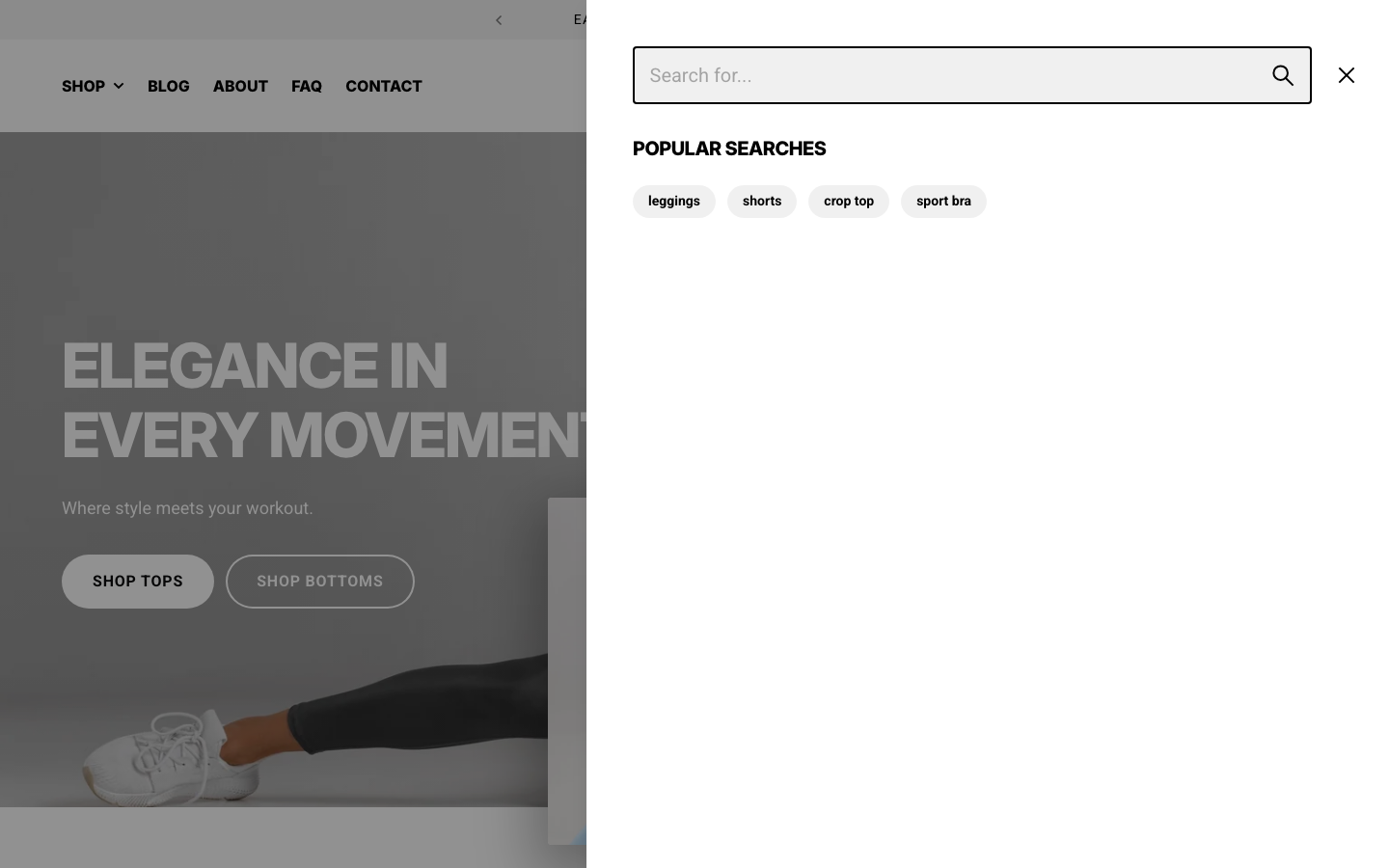 Search → panel opened — Navi+ on the Essence Shopify theme Search → panel opened — Navi+ on the Essence Shopify theme
