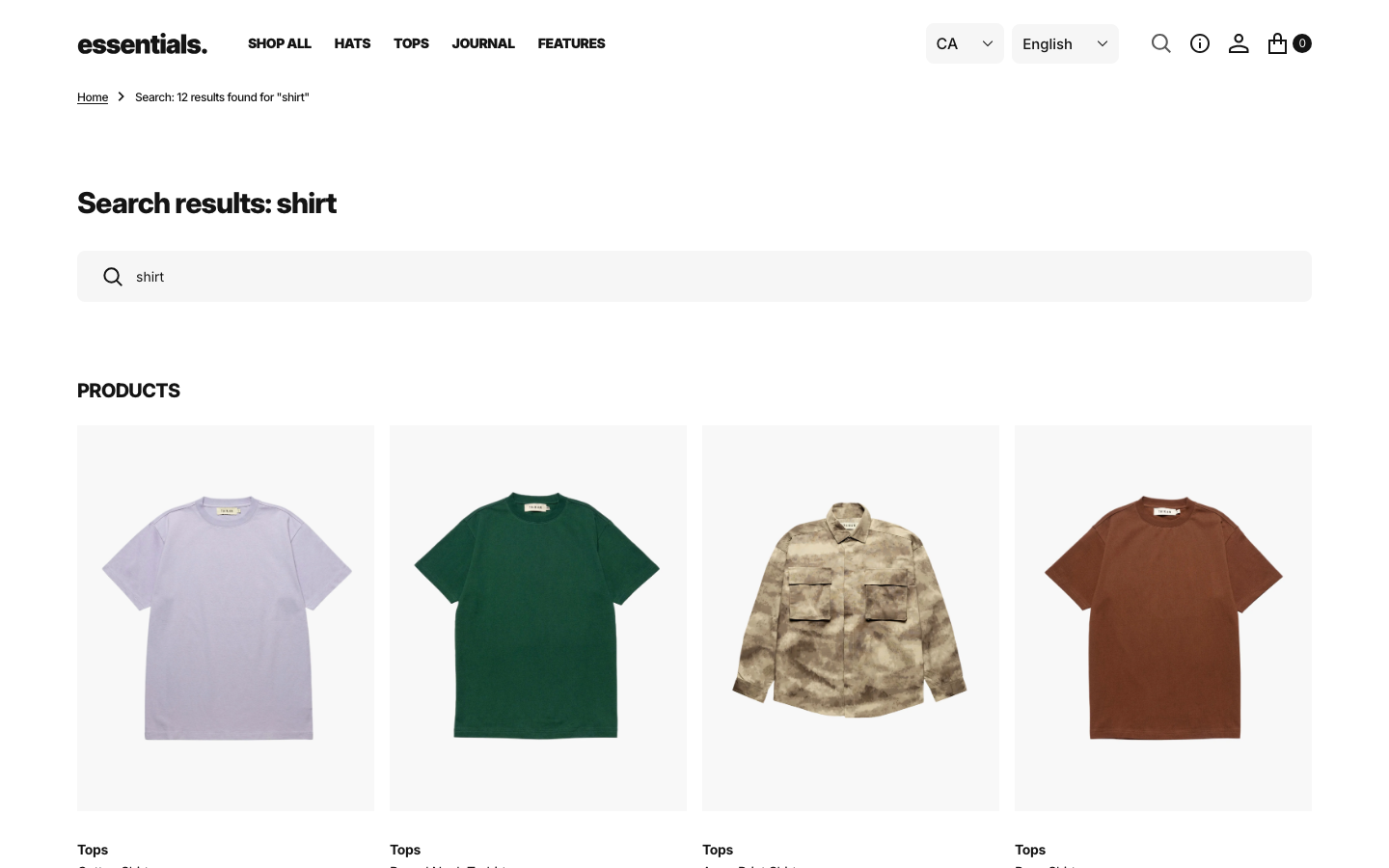 Search → panel opened — Navi+ on the Essentials Shopify theme Search → panel opened — Navi+ on the Essentials Shopify theme