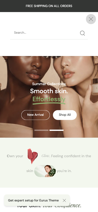 Search → panel opened — Navi+ on the Eurus Shopify theme Search → panel opened — Navi+ on the Eurus Shopify theme