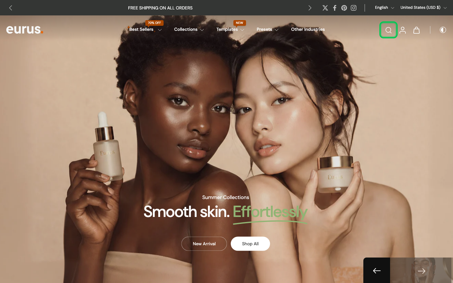 Search → panel opened — Navi+ on the Eurus Shopify theme Search → panel opened — Navi+ on the Eurus Shopify theme