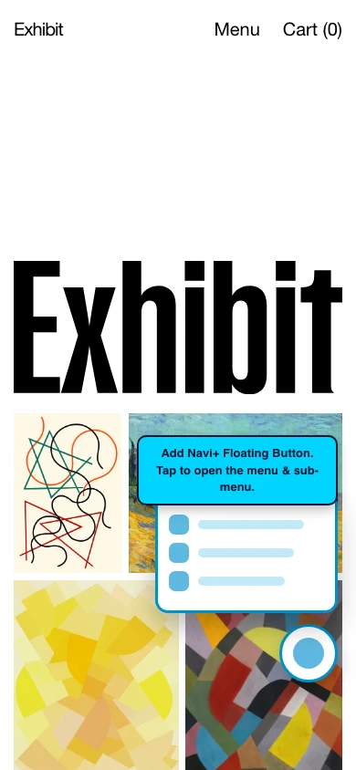 Navi+ FAB on the Exhibit Shopify theme Navi+ FAB on the Exhibit Shopify theme