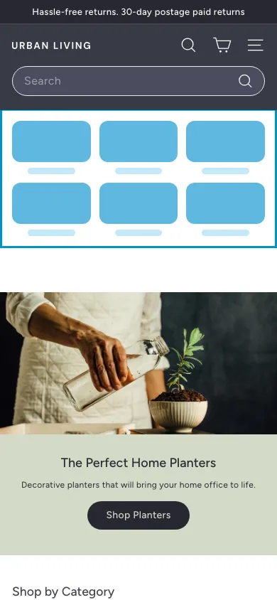 Navi+ Grid Menu on the Expanse Shopify theme Navi+ Grid Menu on the Expanse Shopify theme
