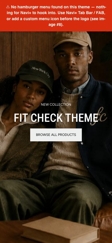 Navi+ Slide Menu on the Fit Check Shopify theme Navi+ Slide Menu on the Fit Check Shopify theme