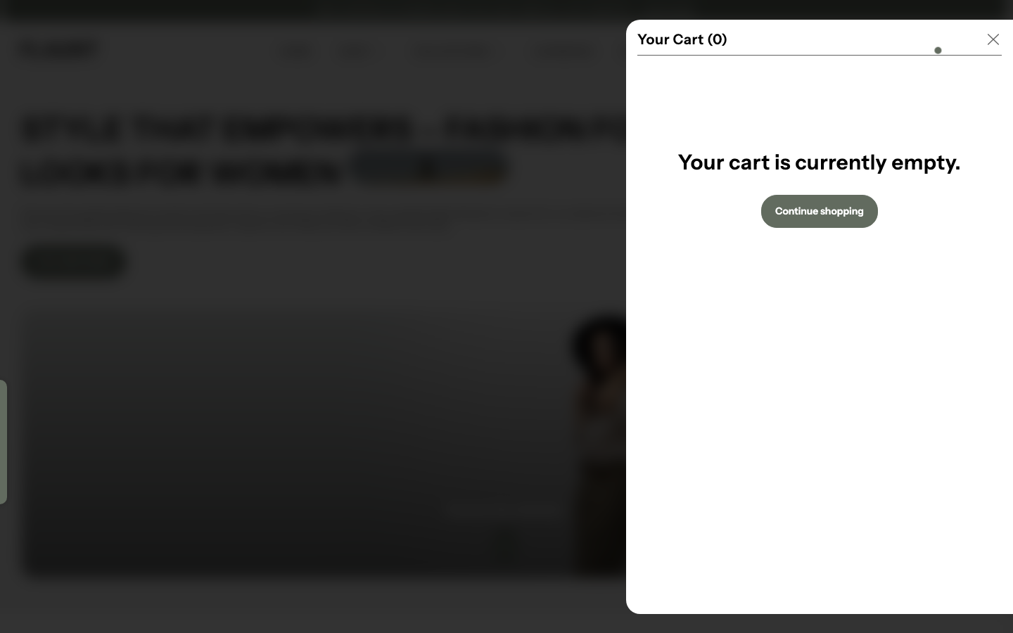 Cart → panel opened — Navi+ on the Flaunt Shopify theme Cart → panel opened — Navi+ on the Flaunt Shopify theme