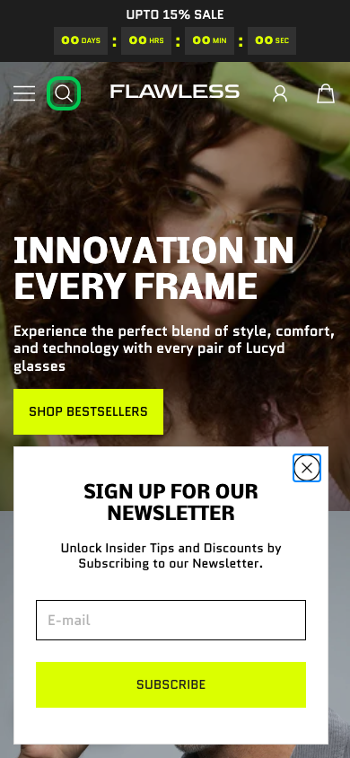 Search → panel opened — Navi+ on the Flawless Shopify theme Search → panel opened — Navi+ on the Flawless Shopify theme