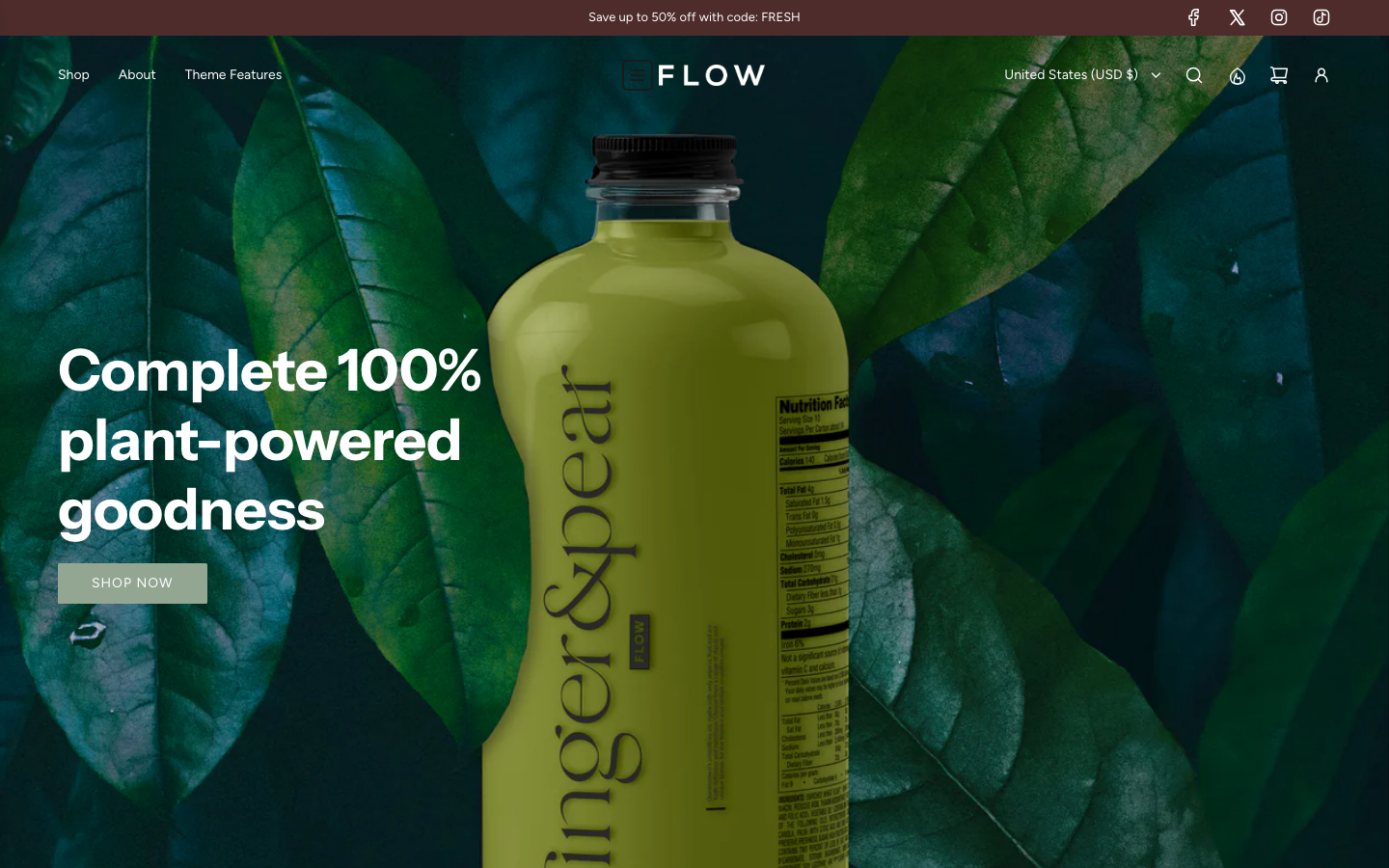 Icon before logo — Navi+ on the Flow Shopify theme