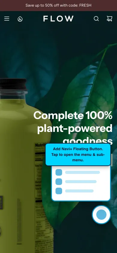 Navi+ FAB on the Flow Shopify theme Navi+ FAB on the Flow Shopify theme
