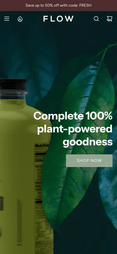 Navi+ mobile Mega Menu on the Flow Shopify theme