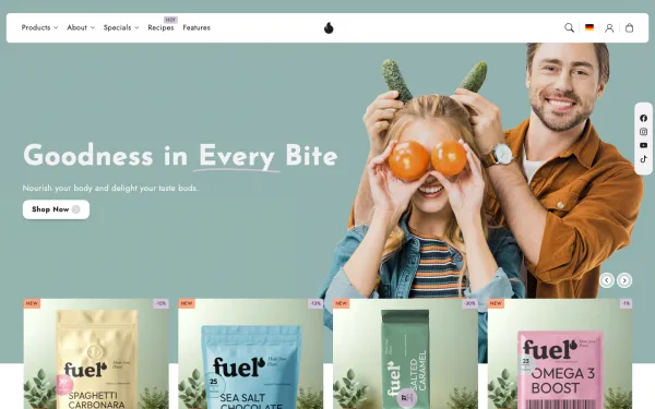 Full-page desktop screenshot of Shopify Flux theme demo store