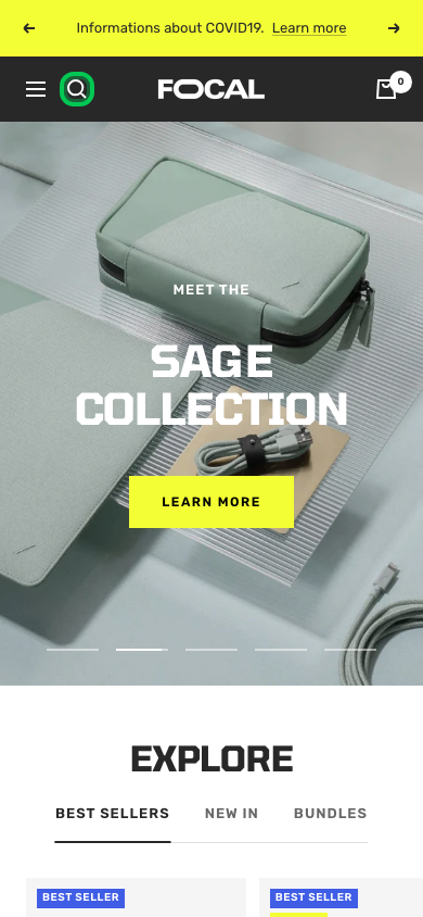 Search → panel opened — Navi+ on the Focal Shopify theme Search → panel opened — Navi+ on the Focal Shopify theme