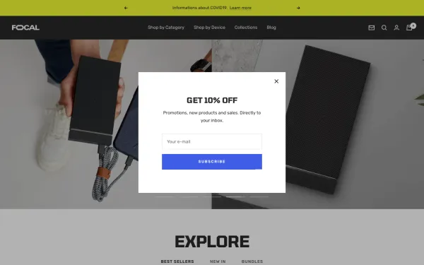 Navi+ menus on the Focal Shopify theme — desktop preview